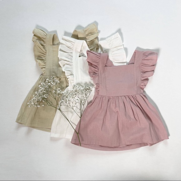 Ruffle Strap Dress | Organic Linen - Picture 2 of 4